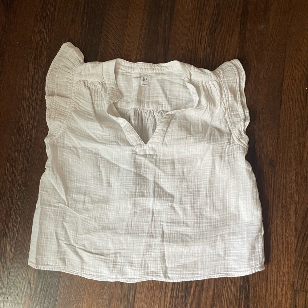 Gap white linen blouse